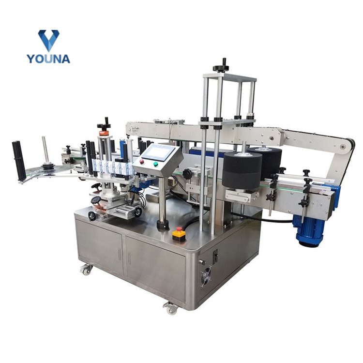 Automatic Hand Sanitizer Alcohol Wine Round and Flat Bottle Two Sides Labeling Machine for Medicine Shampoo Lotion Labeling Machine