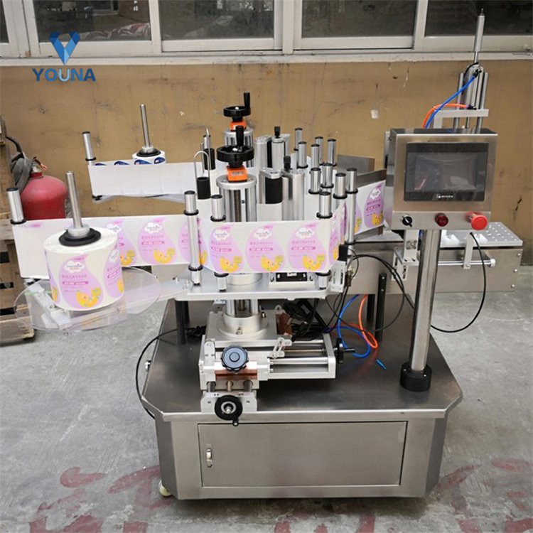 Zonesun Semi Automatic Water Plastic Hexagonal Bottle Label Sticker Tabletop Round Bottle Labeling Machine with Date Coder