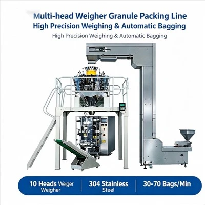 Multi‑head Weigher Vertical Granule Packing Machine For Nut Snack Chips