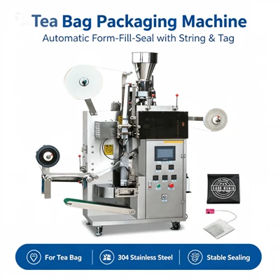 Automatic Double Bag Tea Bag Packaging Machine with String & Tag