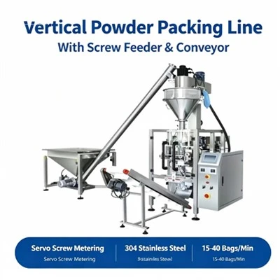 Vertical Flour Milk Chemical Powder Packing Machine With Screw Feeder